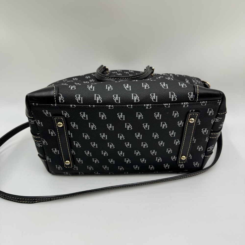 Dooney & Bourke Black and White Monogram Satchel - Picture 7 of 10